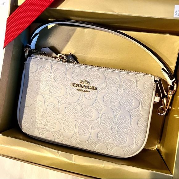 LAST 1 ❤️ NWT Coach Boxed Nolita 15 Embossed Signature Leather Chalk CF549 Gift - Picture 12 of 14